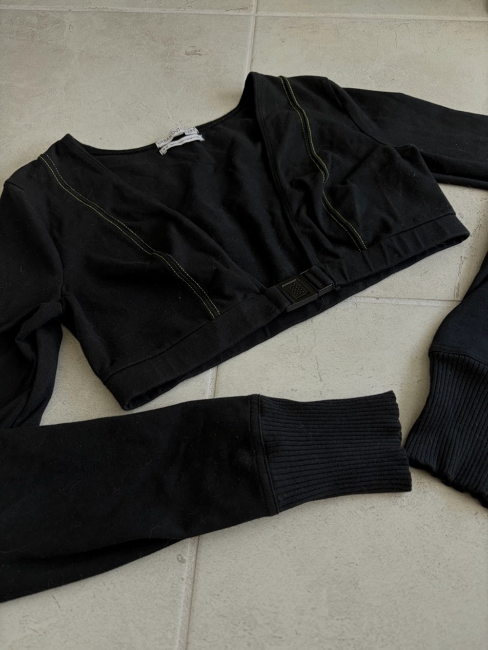 Urban Outfitters Black Long Sleeve Crop Top